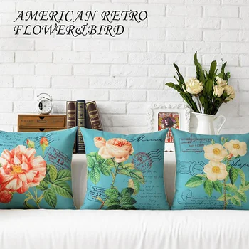 

American Village Flowers pillow , Floral Pillow cushion ,Linen pillowcase,home decorative sofa Pillows