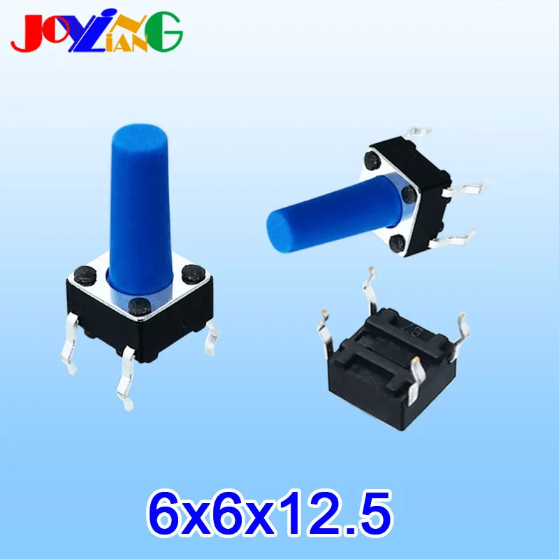 JOYING LIANG Blue 6*6*12.5MM Vertical Four-foot Touch Switch 4-PIN Micro Key 6x6 Copper Foot | Обустройство дома