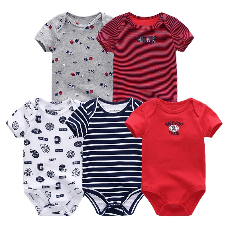 Ropa de bebé 5 unids/lote de manga corta de bebé niñas 12 m Ropa de bebes de algodón recién nacido bebé chicos mono y ropa de pijamas