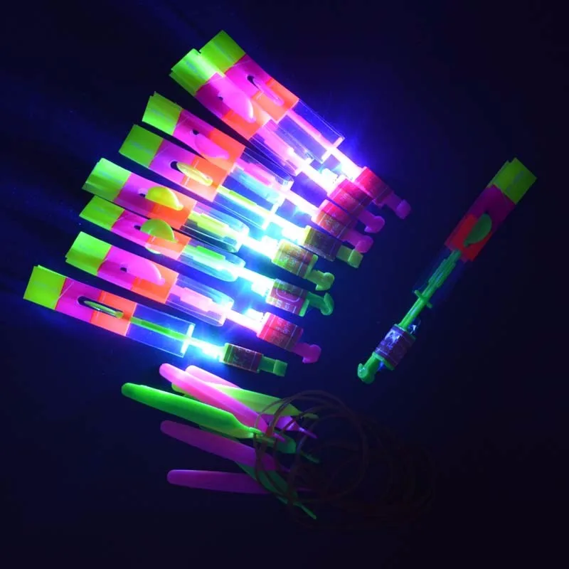 

Christmas Slingshot LED toys Copter Lighting up Toy Led Arrow Helicopter Flying Rocket Helicopter Flying Toy Fun Gift drop ship