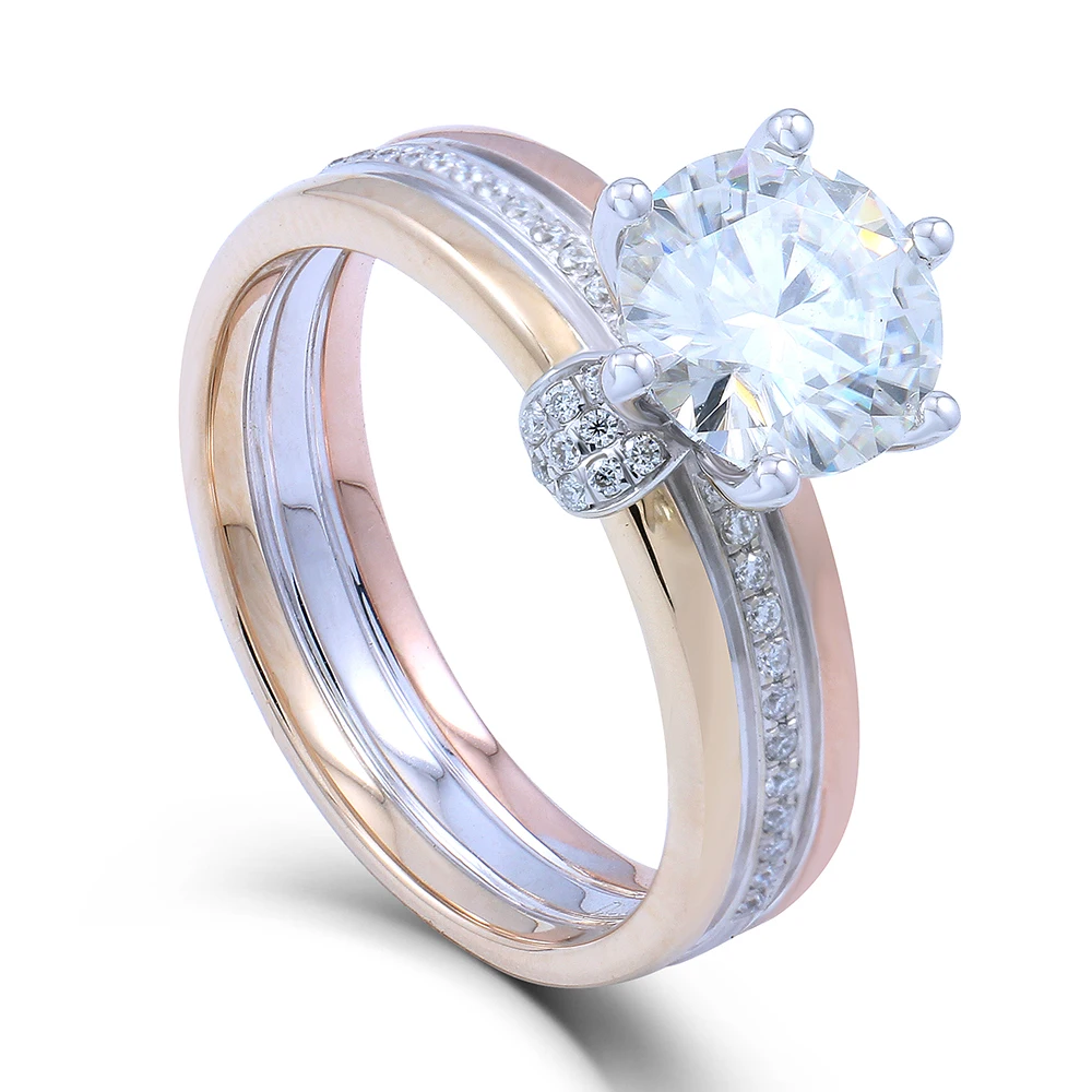 transgems 2 carat lab grown moissanite diamond solitaire wedding engagement ring solid 14k rose white yellow - 2 Carat Wedding Ring transgems 2 carat lab grown moissanite diamond solitaire wedding engagement ring solid 14k rose white yellow - 2 Carat Wedding Ring