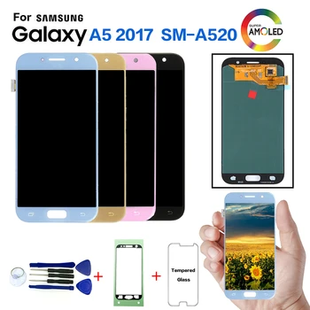 

Original AMOLED for SAMSUNG Galaxy A5 2017 SM-A520F Display lcd Screen for Samsung A520K A520S A520L A520W display Replacement