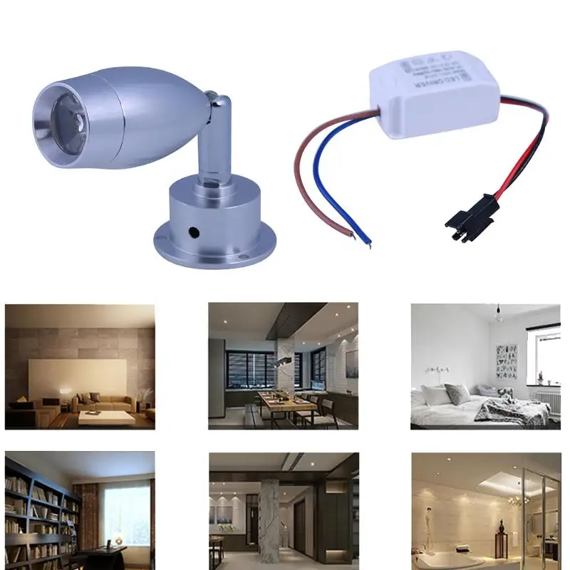 

3W LED Spot Light 360 Degree Rotary Led Downlight with Moving Head Cool/Warm White Led Lights for Showcase Jewelry