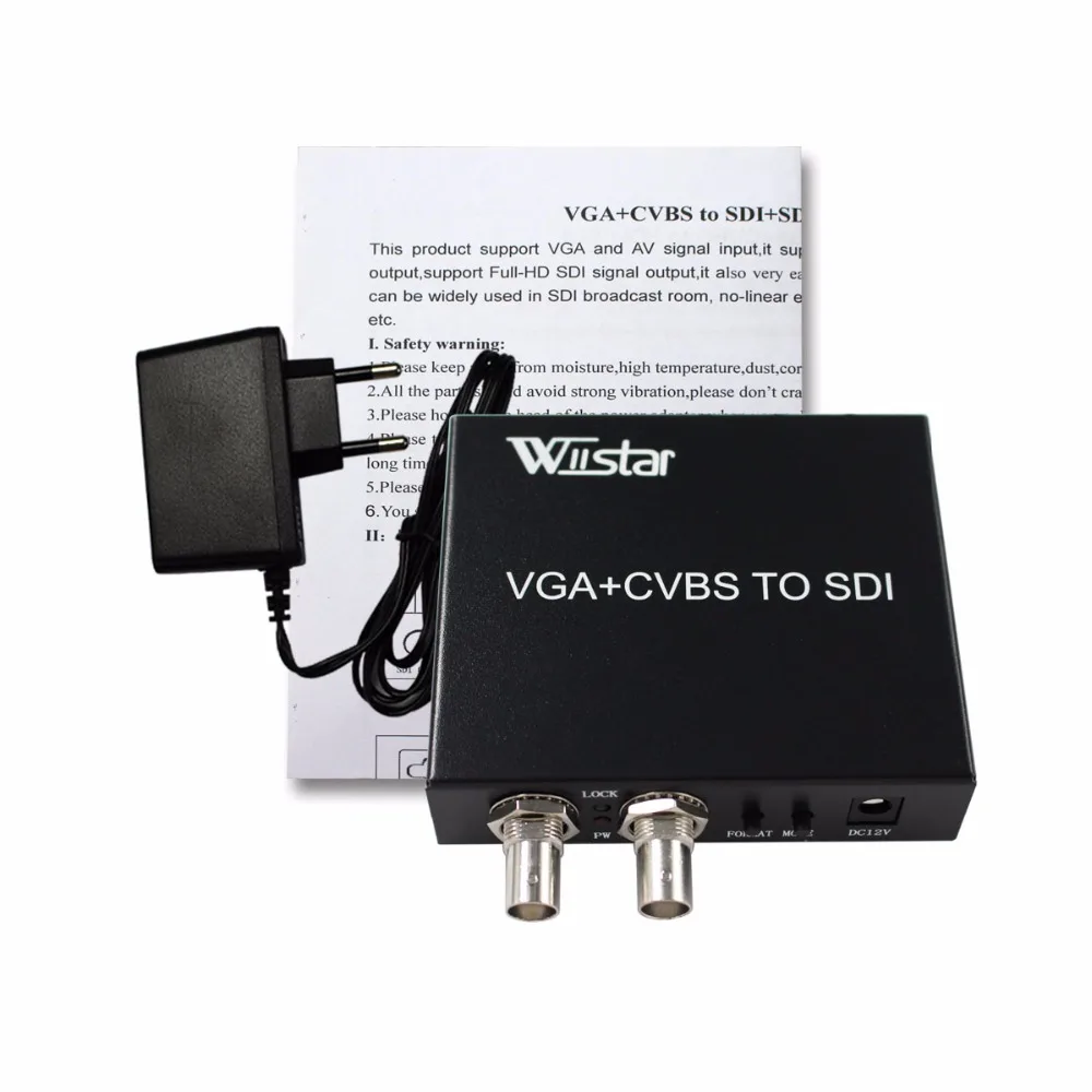 Wiistar VGA CVBS к SDI SD-SDI HD-SDI 3G-SDI видео аудио конвертер адаптер 1080 p для монитора HDTV