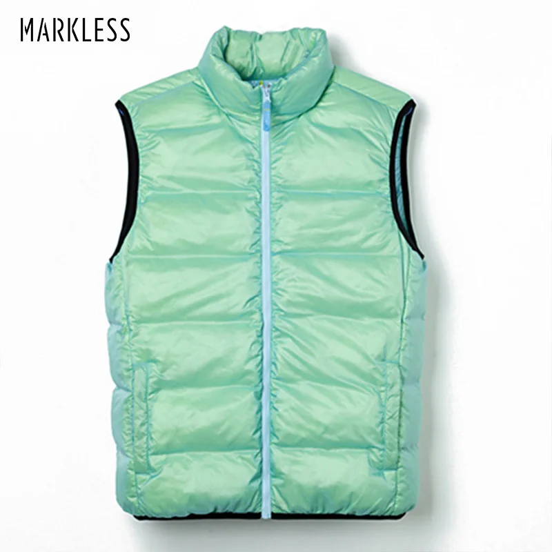 

Markeless Ultralight Down Vest Men 90% White Duck Down Waistcoat Winter Snow Warm Down Vests for Men