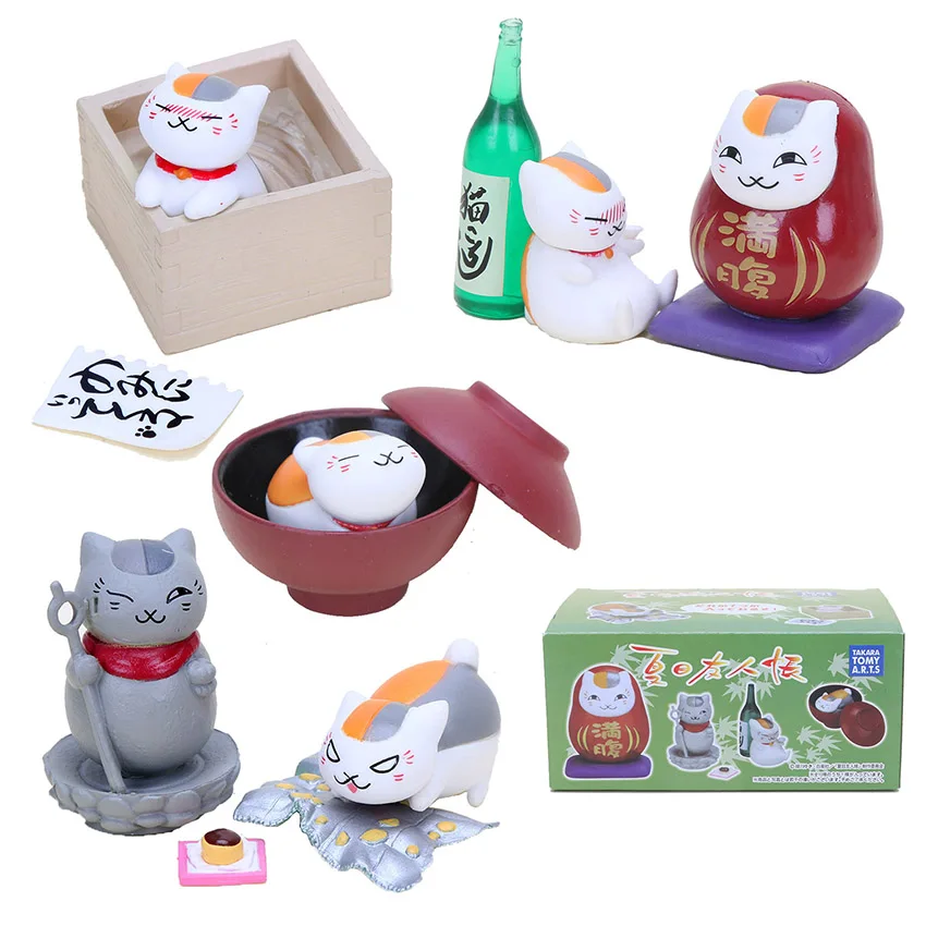 

6pcs/set Natsume Yuujinchou Nyanko Sensei Cat PVC Figures Collectible Model Toys