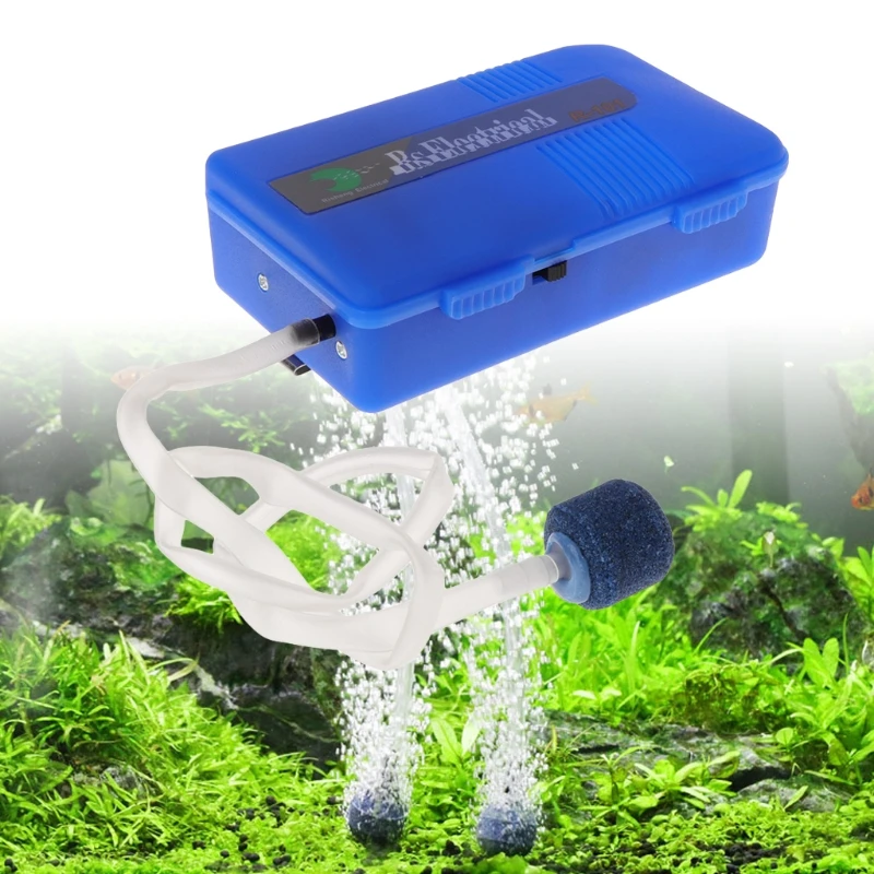 Feekoon Battery Powered Aquarium Air Pump - 2-Speed Portable Bait Aerator For Fishing & Power Outages