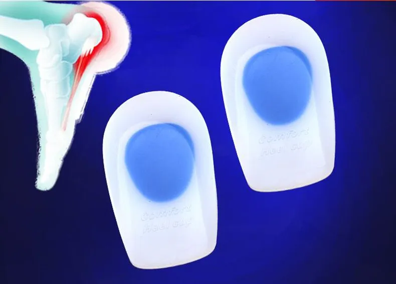 Top Quality Silicone Heel Cup Foot Care Hiking Half Insoles Spur Pain Relief Insoles Men Women Shoe Insert Cushion Foot Pads New