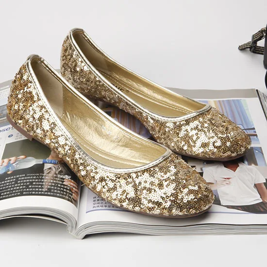 womens gold flats