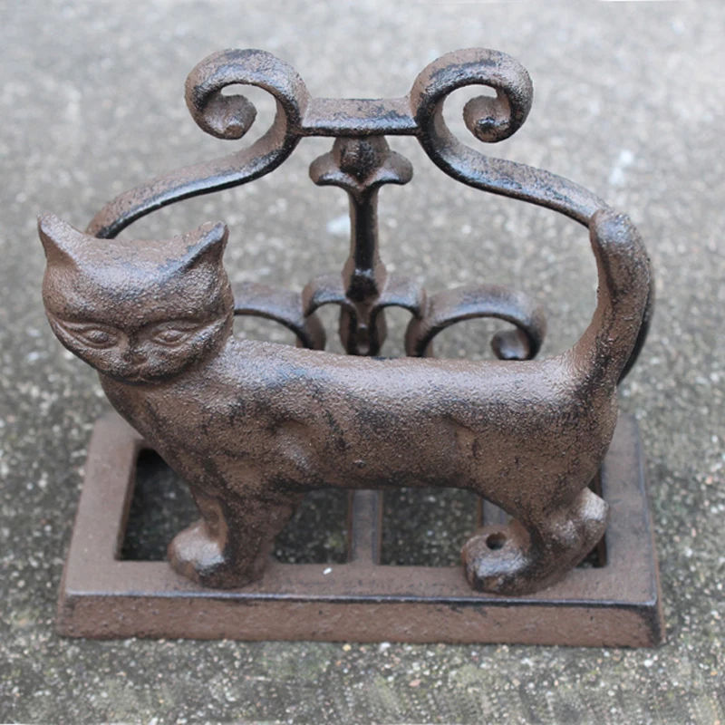 

Cute Cat Design Cast Iron Metal Napkin Holder Business Card Holder