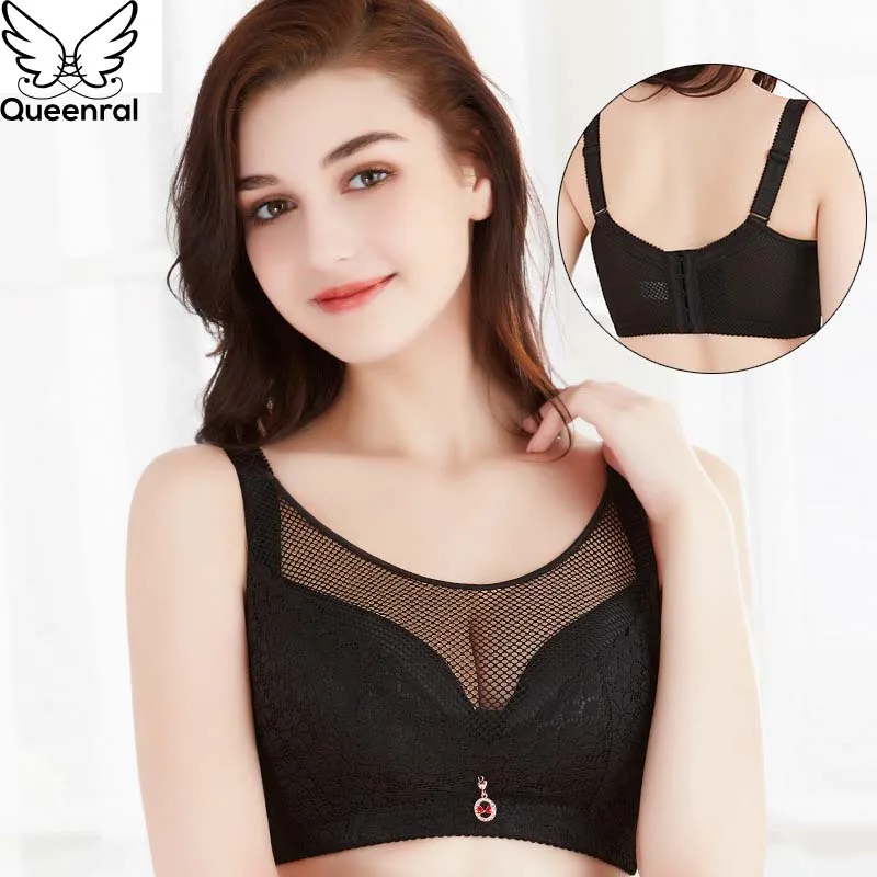 Queenral для женщин бюстгальтеры отжимать Bralette пикантные кружево бюстгальтер плюс