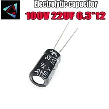 20 шт качество Higt 100 V 22 мкФ 6,3*12 мм 22 мкФ 100 V 6. 3*12 электролитический конденсатор