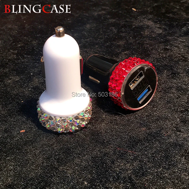 

Diamond 3.1A Mini USB Car Charger For Mobile Phone Tablet GPS Fast Charger Car-Charger Dual USB Car Phone Charger Adapter in Car