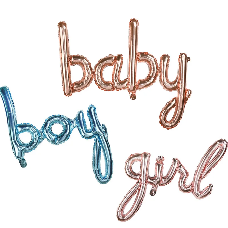 

Large Baby Boy Girl Script Foil Balloon Baby Shower Balloos 1st Birtdhay Party Decorations Gender Reveal Balloon Party Supplies