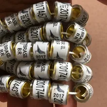Алюминий с пластмассовое кольцо для голубей 8 мм на заказ любой цвет для гоночных голубей 100 шт/партия