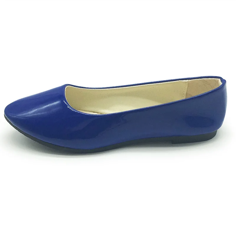 Candy Color Loafers Summer Ladies Flat Shoes Patent Leather Women Flats Comfortable Slip On Shoes Woman Plus Size EU42 WSH2215 4
