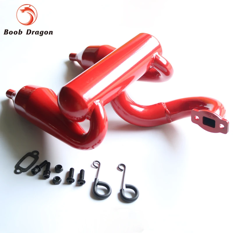 Red double exhaust pipe Dual Exhaust tune pipe For Losi 5ive T Rovan LT King Motot X2 Red double exhaust pipe Dual Exhaust tune pipe For Losi 5ive T Rovan LT King Motot X2