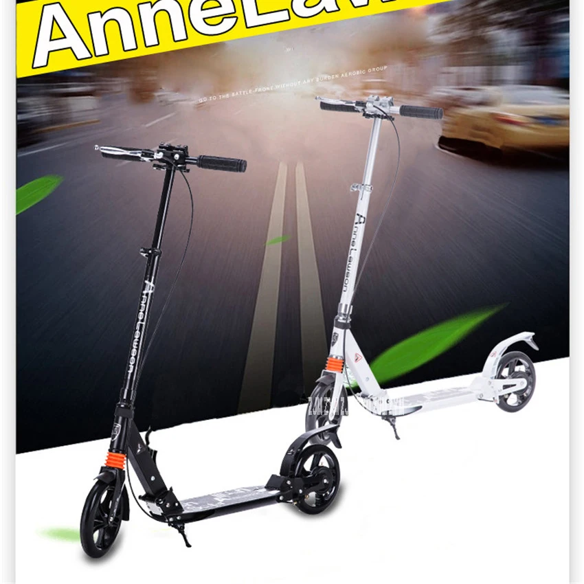 T Style Foot Scooter Adult Kick Foldable Double Shock Absorption Height Adjustable Foot And Hand
