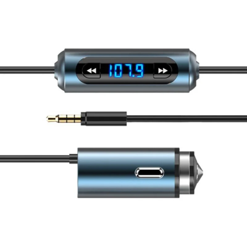

FM Transmitter stainless steel Hands-free Calling Wireless Audio Radio Transmitter Adapter 3.5mm Jack for iPhone Car Speaker