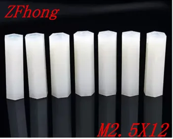 

100pcs/lot M2.5*12 M2.5X12 Nylon Standoff Spacer Female to Female Thread