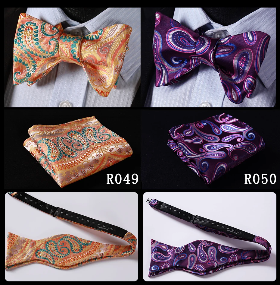 Цветочный Шелковый жаккардовый тканый мужской галстук-бабочка Карманный платок носовой платок костюм набор# RF3
