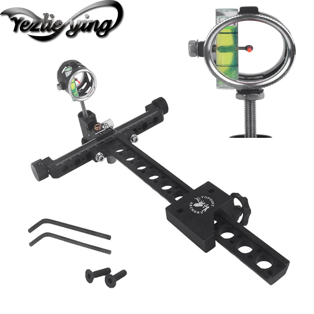 Compound Bow Sight Needle Mirando Long Rod Fine-Tuning Sight 4 Volte Ingrandimento Bow Sight Per Tiro Arco E Flecha Accessori