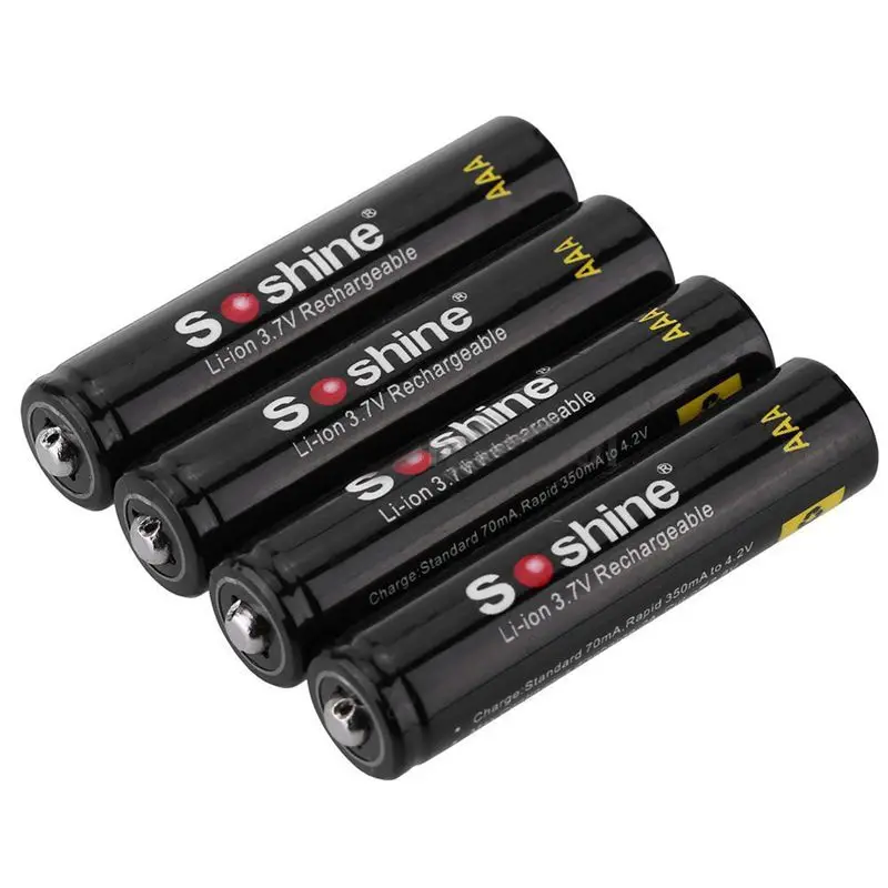 Soshine 4 шт 3,7 V AAA 10440 350 mAh с прозрачной коробкой литий-ионная батарея