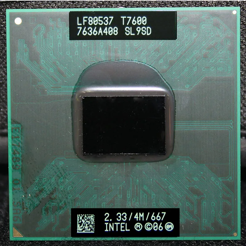 Cpu laptop cpu كور 2 ديو t7600 6 متر مخبأ/2.3 جيجا هرتز/667/ثنائي النواة المقبس 478 معالج pga forGM45 PM45
