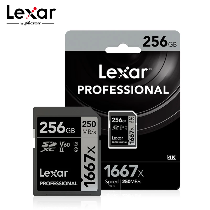 Оригинальная карта памяти Lexar 250 Φ Class10 1677x МБ/с. U3 SDHC 64 Гб 128 ГБ 256 для цифровой