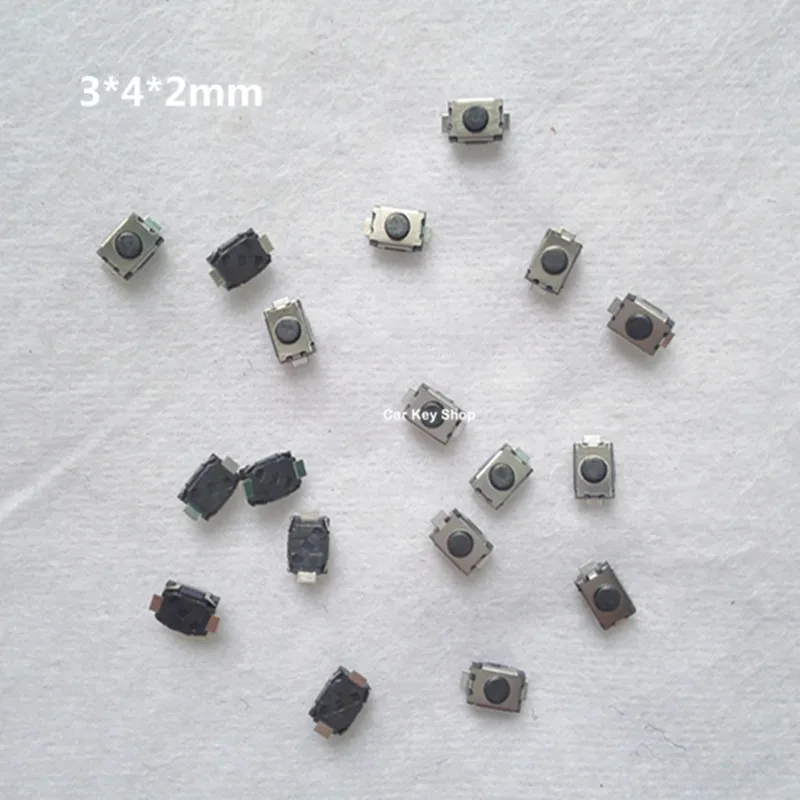 

100PCS/LOT 3*4*2mm Microswitch Tactile Button Car Key Switch Button For Honda Flip Remote key
