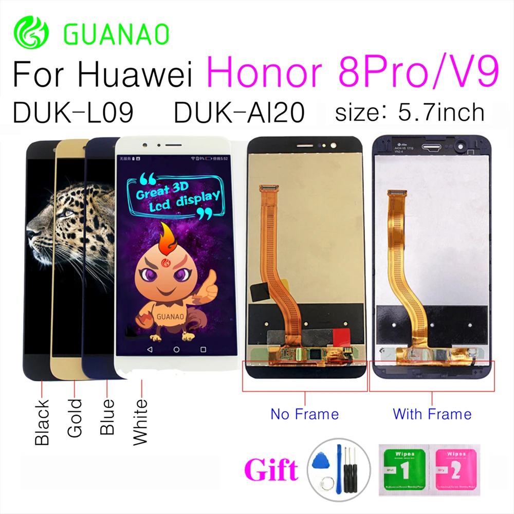 ЖК-дисплей с рамкой для Huawei Honor 8 Pro запасной экран дюйма L09 AL20 дигитайзер