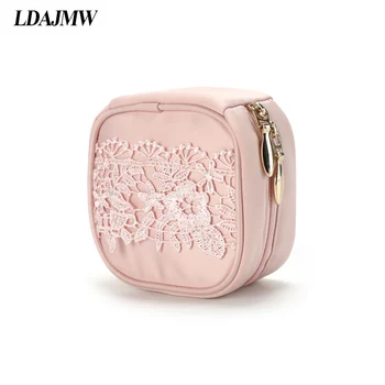 

LDAJMW Travel Jewelry Organizer Princess Mini- Lace Jewelry Storage Bag Jewelry Box Earrings Ear Nail Ornaments Case