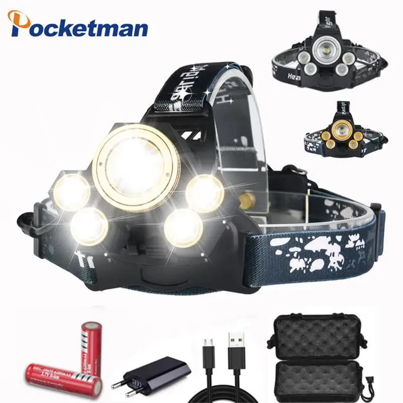Светодиодный налобный фонарь с фокусировкой лм T6 + 4 * XPE|Налобные LED-фонари| |