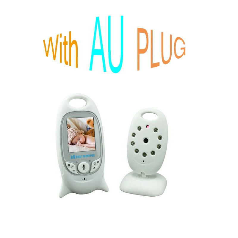 Видео детский монитор 2 дюймов BeBe Baba электронная няня Радио Видео няня камера ночного видения контроль температуры 8 Колыбельная - Цвет: AU plug