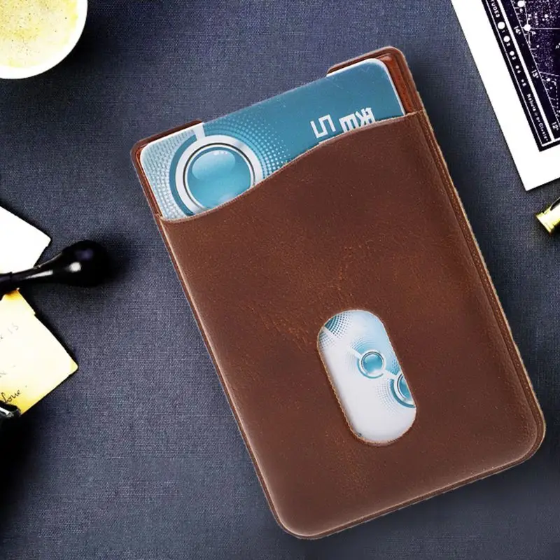 

Leather Card Holder Sticker 3M Adhesives Credit ID Card Pouch