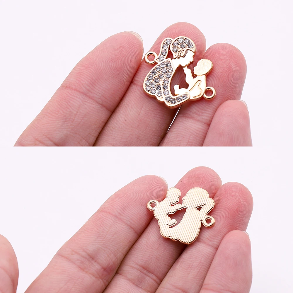 Hot 10pcs Gold Heart Shaped Connectors Charms with Rhinestone Animal Round Connectors Accessories for Jewelry Making For Sale Hot 10pcs Gold Heart Shaped Connectors Charms with Rhinestone Animal Round Connectors Accessories for Jewelry Making For Sale