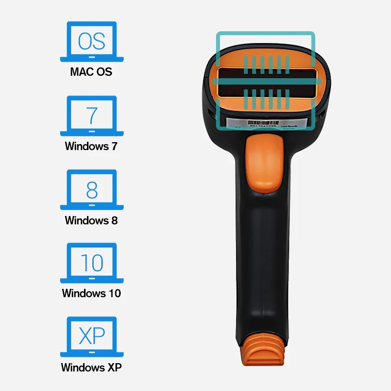 الباركود ماسحة التكنولوجيا اللاسلكية 1D الباركود ماسحة يصل إلى 50 m ضوء الليزر USB السلكية اللاسلكية 1D ماسحة قارئ