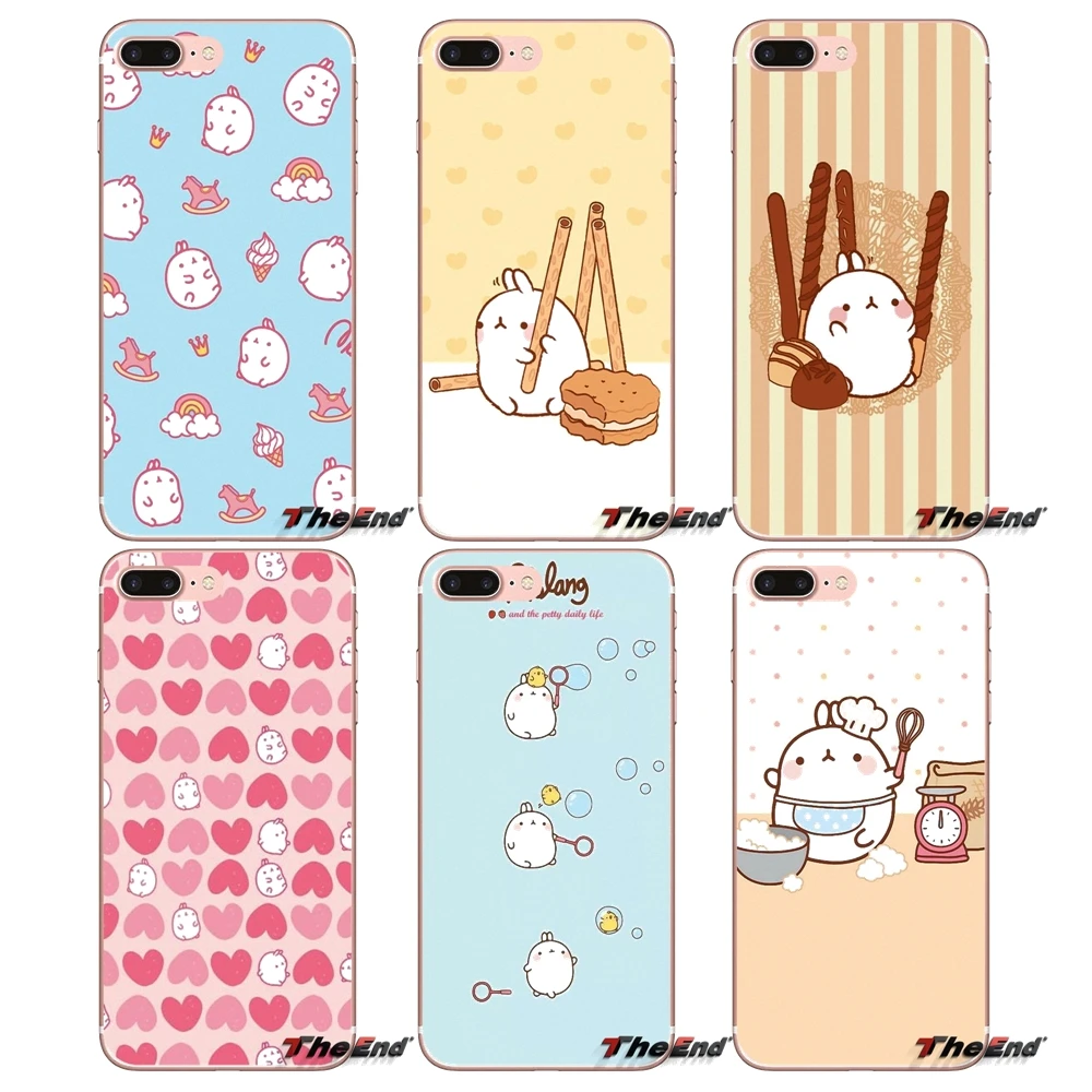 

For Samsung Galaxy J1 J2 J3 J5 J7 A3 A5 A7 2015 2016 2017 J530 J730 Fundas Coque Kawaii Box Potatoes rabbits Molang Soft Case