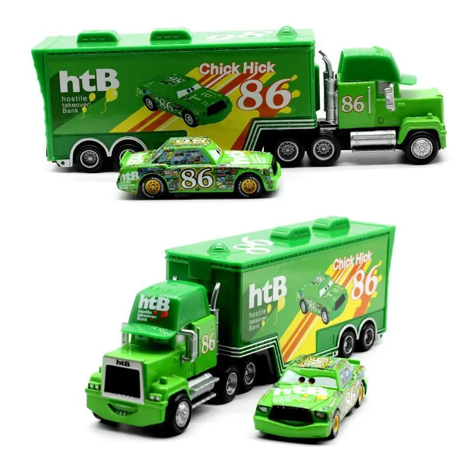 Disney Pixar Cars 2 Toys Lightning McQueen Mack Truck The King 1:55 Diecast Metal Alloy Modle Figures Toys Gifts For Children