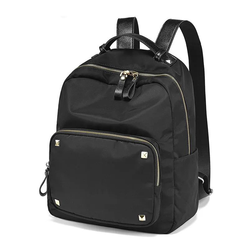 New Design High Quality Brand Waterproof Nylon Women Backpack Solid