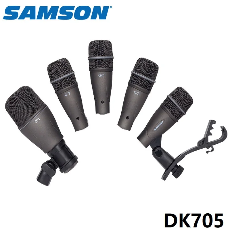 Samson DK705 5 шт барабанный микрофон комплект для записи Q72 snare tom/Q71 барабанный Микрофон live performance studio ударная запись