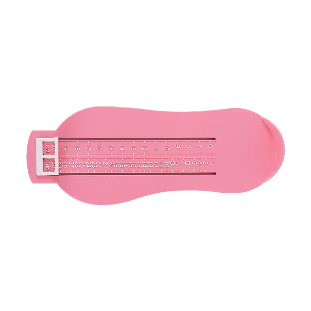 Регулируемый измерительный датчик длины стопы, устройство для установки обуви, точное измерение для ребенка - Цвет: Розовый