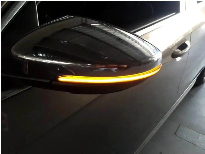  Blink Rear Side Mirror LED Water Flowing Rearview Mirror Turn Signal light For VW Passat B7 CC Jett - 32872881579