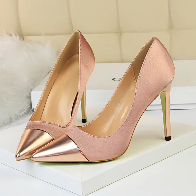 satin high heels