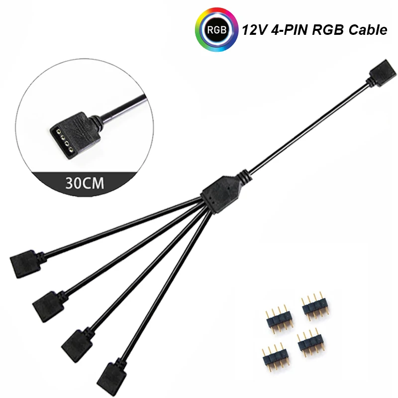 12 В/4 контакта 5 В/3 удлинитель кабеля адаптера AURA RGB материнская плата на 2 или 3 4
