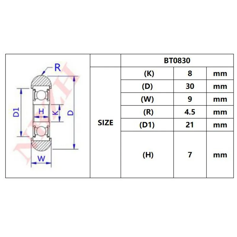 BT0830 608ZZ 608Z 608 нейлоновый подвес колеса/шарикоподшипник с шкивом колеса для дверей и окон 8*30*9 мм