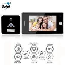 Saful 4.3 Digital Doorbells with Camera Door peephole Monitor Viewer Video-eye Intercom Night Vision for Home Security saful 4 3 digital video door viewer with multi languages recordable peephole home sercurity with one wireless doorbell hot sale