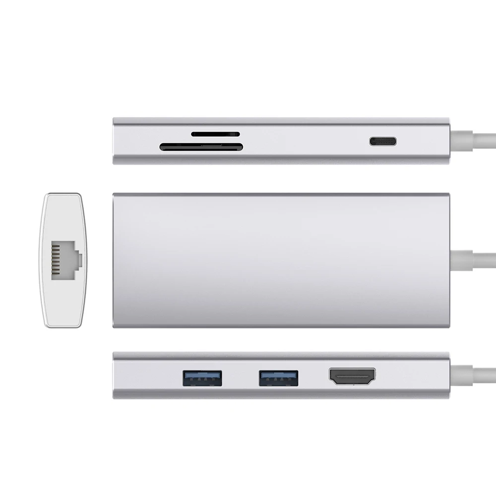 

USB 3.0 High Speed Splitter RJ45 HDMI SD card Type C Hub for PC Laptop Computer iphone huawei xiaomi