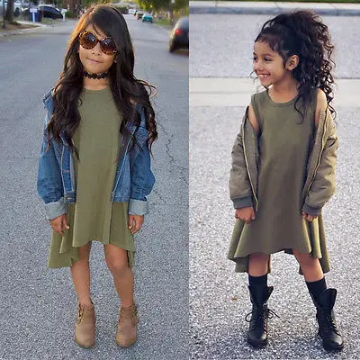 

2017 Cute Baby Girls Kids Summer Sleeveless Irregular Casual Party Short Mini Vest Dress