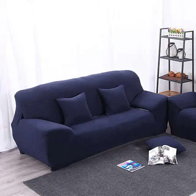 Arm Chair Two Seater Love Seat Sofa Cover Slipcover Stretch Lounge Arm Chair Two Seater Love Seat Sofa Cover Slipcover Stretch Lounge Couch Protector Solid Color Navy
